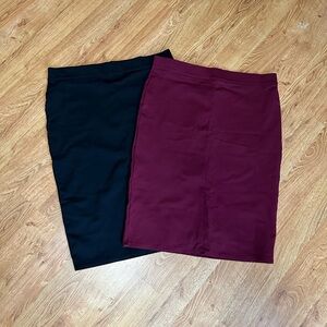 Liz Claiborne Black and Burgundy Skirts